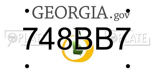 748BB7 Georgia License Plate