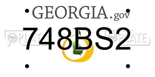 748BS2 Georgia License Plate