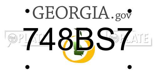 748BS7 Georgia License Plate