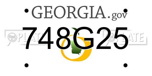 748G25 Georgia License Plate