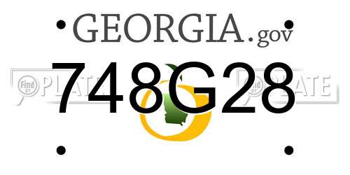 748G28 Georgia License Plate