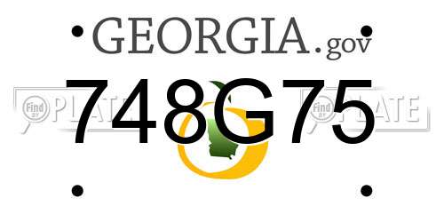 748G75 Georgia License Plate