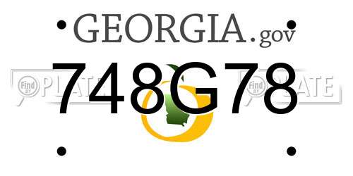 748G78 Georgia License Plate