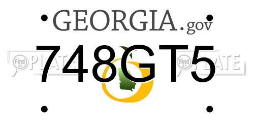 748GT5 Georgia License Plate