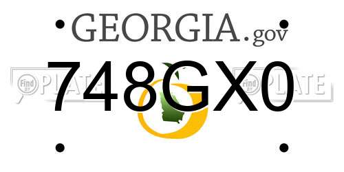 748GX0 Georgia License Plate