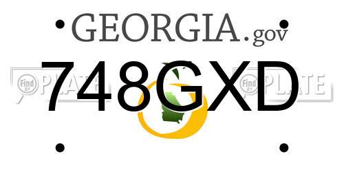 748GXD Georgia License Plate