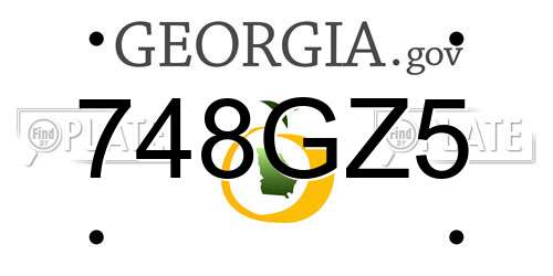 748GZ5 Georgia License Plate