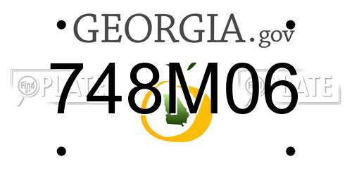 748M06 Georgia License Plate