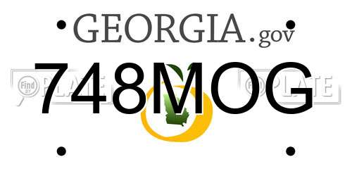 748MOG Georgia License Plate