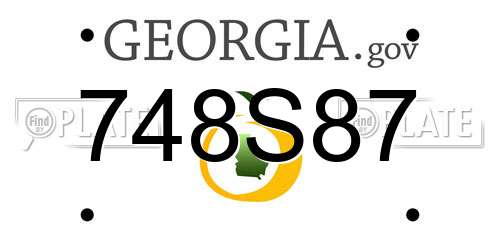 748S87 Georgia License Plate