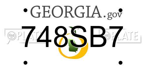 748SB7 Georgia License Plate