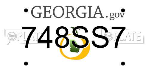 748SS7 Georgia License Plate