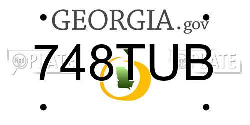 748TUB Georgia License Plate