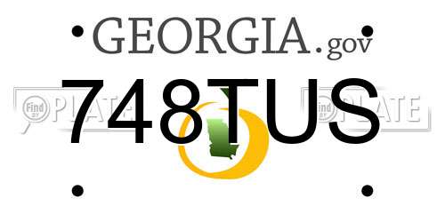 748TUS Georgia License Plate
