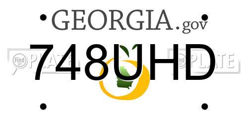 748UHD Georgia License Plate