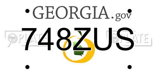 748ZUS Georgia License Plate