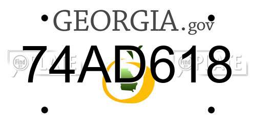 74AD618 Georgia License Plate