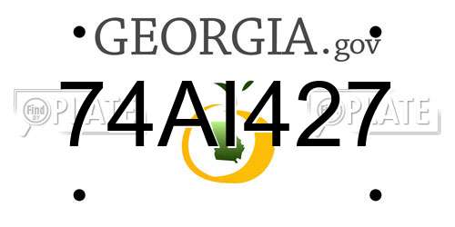74AI427 Georgia License Plate