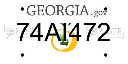 74AI472 Georgia License Plate