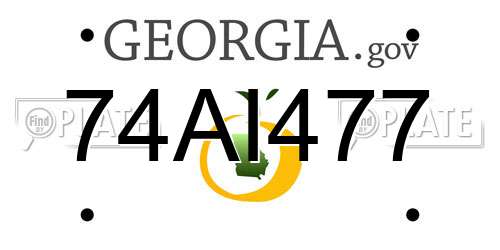 74AI477 Georgia License Plate