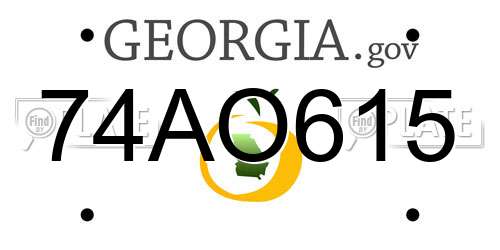 74AO615 Georgia License Plate