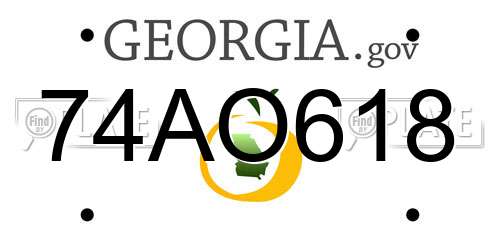 74AO618 Georgia License Plate