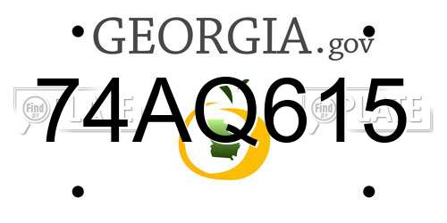74AQ615 Georgia License Plate