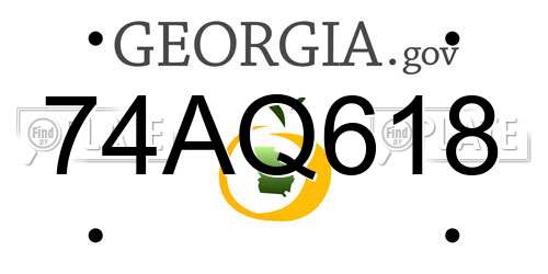 74AQ618 Georgia License Plate