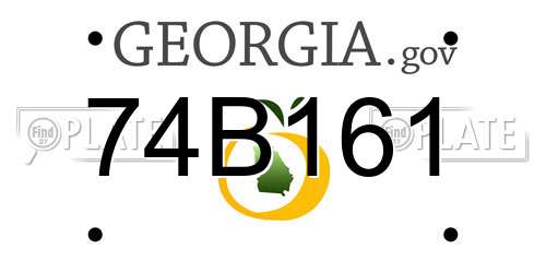 74B161 Georgia License Plate