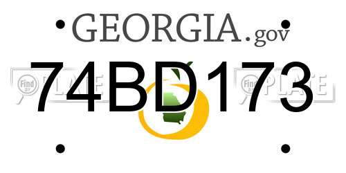 74BD173 Georgia License Plate