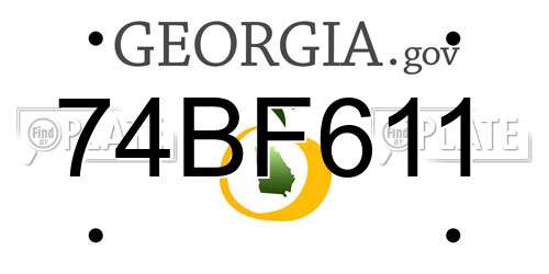 74BF611 Georgia License Plate