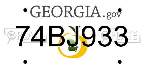 74BJ933 Georgia License Plate