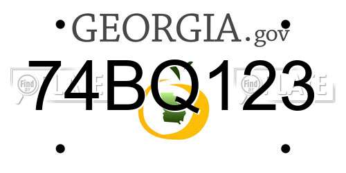 74BQ123 Georgia License Plate