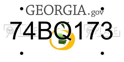 74BQ173 Georgia License Plate