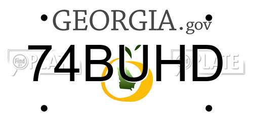 74BUHD Georgia License Plate