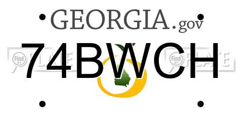 74BWCH Georgia License Plate
