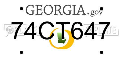 74CT647 Georgia License Plate
