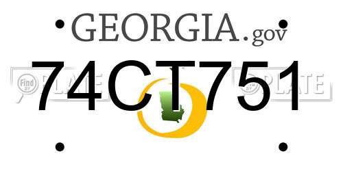 74CT751 Georgia License Plate