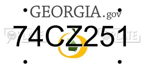 74CZ251 Georgia License Plate
