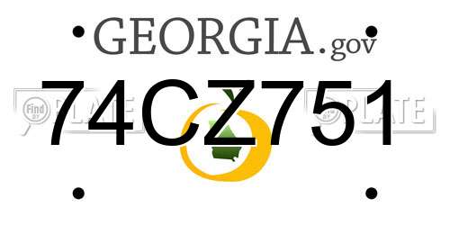 74CZ751 Georgia License Plate
