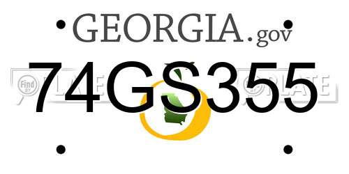 74GS355 Georgia License Plate
