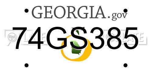 74GS385 Georgia License Plate