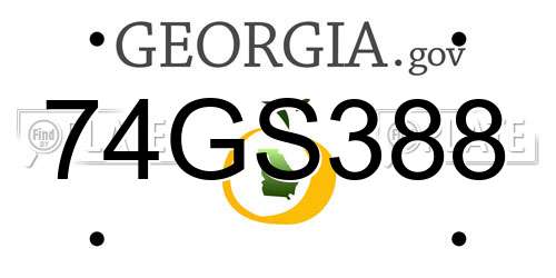 74GS388 Georgia License Plate