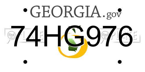 74HG976 Georgia License Plate
