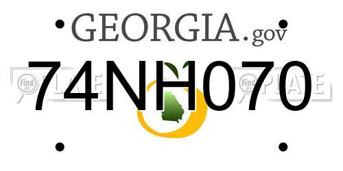 74NH070 Georgia License Plate