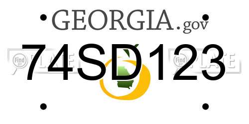 74SD123 Georgia License Plate