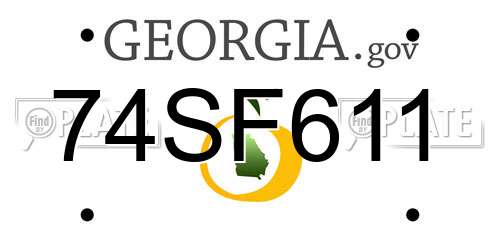 74SF611 Georgia License Plate