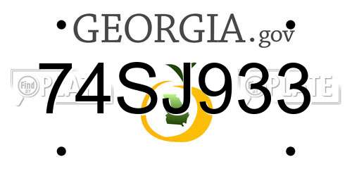 74SJ933 Georgia License Plate