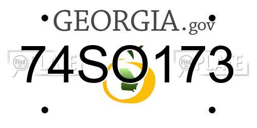 74SO173 Georgia License Plate