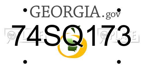 74SQ173 Georgia License Plate